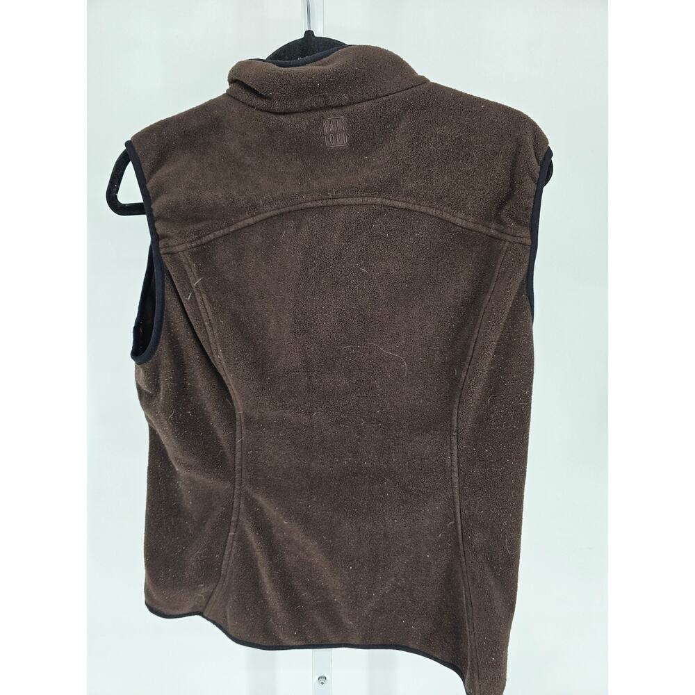 Kate Lord Womens Sz M Zip Up Winter Jacket Vest Brown Fleece - Picture 4 of 4